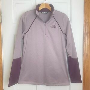 North Face Purple Pullover Quarter Zip Ladies Activewear Top